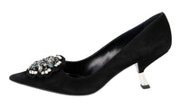 Prada Women's Black Leather Pumps / Heels 1I015G