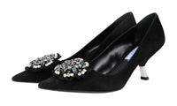 Prada Women's Black Leather Pumps / Heels 1I015G