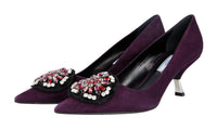 Prada Women's Purple Leather Pumps / Heels 1I015G