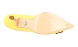 Prada Women's Yellow Leather Crystal Brooch Pumps / Heels 1I015G