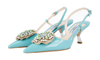 Prada Women's Turquoise Leather Pumps / Heels 1I016G