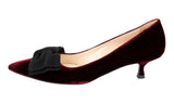 Prada Women's Red Leather Ribbon Bow Pumps / Heels 1I024H