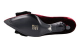 Prada Women's Red Leather Ribbon Bow Pumps / Heels 1I024H
