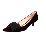 Prada Women's Red Leather Ribbon Bow Pumps / Heels 1I024H