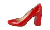 Prada Women's Red Leather Pumps / Heels 1I044E