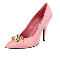 Prada Women's Pink Leather Pumps / Heels 1I049I