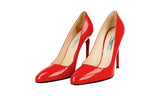 Prada Women's Red Leather Pumps / Heels 1I084F