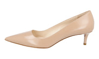 Prada Women's Beige High-Quality Saffiano Leather Pumps / Heels 1I092F