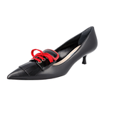 Prada Women's Black Brushed Spazzolato Leather Lace-up Pumps / Heels 1I135H