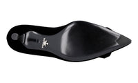 Prada Women's Black Leather Lace-up Fringes Pumps / Heels 1I135H