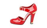 Prada Women's Red Leather Mary Jane Pumps / Heels 1I171H