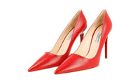 Prada Women's Red High-Quality Saffiano Leather Pumps / Heels 1I221F