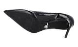 Prada Women's Black Leather Naplak Stretch Pumps / Heels 1I228L