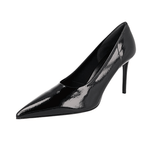 Prada Women's Black Leather Naplak Stretch Pumps / Heels 1I228L