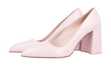 Prada Women's Pink Brushed Spazzolato Leather Pumps / Heels 1I234G