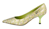 Prada Women's Green Lurex Glamour 70s Pumps / Heels 1I242L