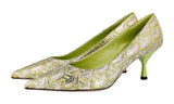 Prada Women's Green Lurex Glamour 70s Pumps / Heels 1I242L