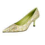 Prada Women's Green Lurex Glamour 70s Pumps / Heels 1I242L