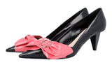 Prada Women's Multicoloured Brushed Spazzolato Leather Bow Pumps / Heels 1I462H