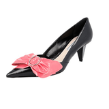 Prada Women's Multicoloured Brushed Spazzolato Leather Bow Pumps / Heels 1I462H