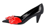 Prada Women's Multicoloured Brushed Spazzolato Leather Bow Pumps / Heels 1I462H