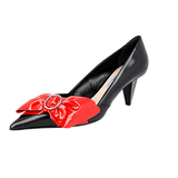 Prada Women's Multicoloured Brushed Spazzolato Leather Bow Pumps / Heels 1I462H