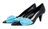 Prada Women's Multicoloured Brushed Spazzolato Leather Bow Pumps / Heels 1I462H