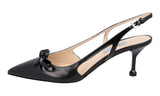 Prada Women's Black Leather Sling Pumps / Heels 1I512L