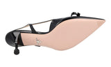 Prada Women's Black Leather Sling Pumps / Heels 1I512L