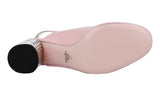 Prada Women's Pink Leather Crystal Sling Back Pumps / Heels 1I547I