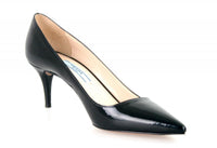 Prada Women's Black Brushed Spazzolato Leather Pumps / Heels 1I619D