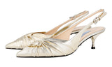 Prada Women's Gold Leather Pumps / Heels 1I690I