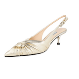 Prada Women's Gold Leather Pumps / Heels 1I690I