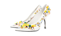 Prada Women's White Leather Pumps / Heels 1I702I