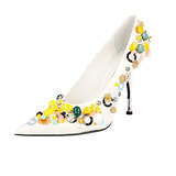 Prada Women's White Leather Pumps / Heels 1I702I
