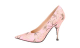 Prada Women's Pink Lurex Lame Brocade Pumps / Heels 1I705I