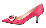 Prada Women's Pink Leather Pumps / Heels 1I745H