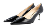 Prada Women's Black High-Quality Saffiano Leather Pumps / Heels 1I831D