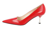 Prada Women's Red Saffiano Leather Pumps / Heels 1I831D