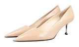 Prada Women's Beige High-Quality Saffiano Leather Pumps / Heels 1I831D