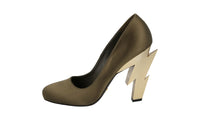 Prada Women's Green Leather Pumps / Heels 1I834L