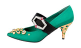 Prada Women's Green Runway Crystal Brooch Pumps / Heels 1I911H