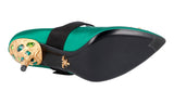Prada Women's Green Runway Crystal Brooch Pumps / Heels 1I911H