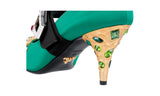 Prada Women's Green Runway Crystal Brooch Pumps / Heels 1I911H