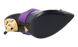 Prada Women's Multicoloured Brushed Spazzolato Leather Runway Crystal Brooch Ribbon Pumps / Heels 1I911H