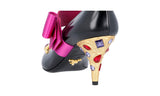 Prada Women's Multicoloured Brushed Spazzolato Leather Runway Crystal Bow Pumps / Heels 1I912H