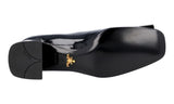 Prada Women's Black Leather Crystal Brooch Pumps / Heels 1I913F