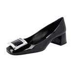 Prada Women's Black Leather Crystal Brooch Pumps / Heels 1I913F
