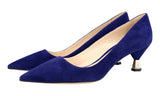 Prada Women's Blue Leather Pumps / Heels 1I930F