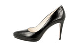 Prada Women's Black Saffiano Leather High Heels Stilettos Pumps / Heels 1IP079